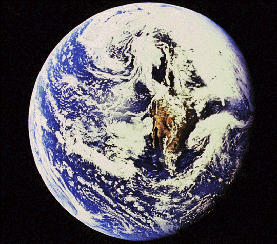 Picture of Earth taken from space.