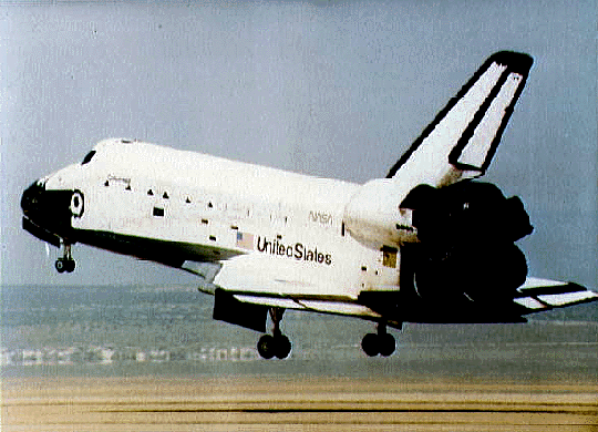 Columbia landing after its first flight
