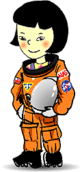 Girl in space suit