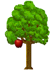 Animation of apple falliing from tree
