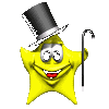 Animated Star with cane and top hat