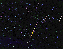 Digital image of meteor shower