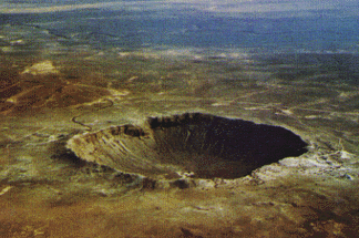 Barringer Meteor Crater in Arizona.