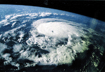 Image of a hurricane seen from space