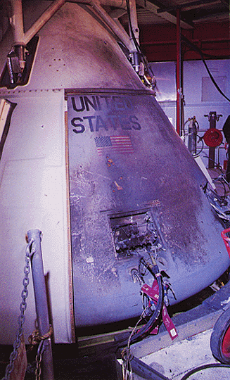 charred Apollo 1 capsule 