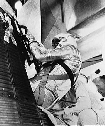 Alan Shepard getting in Freedom 7