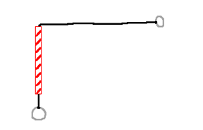 drawing of string threaded through a straw with washers tied to each end of the string