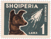 1962 sello de Albania en honor a Laika
